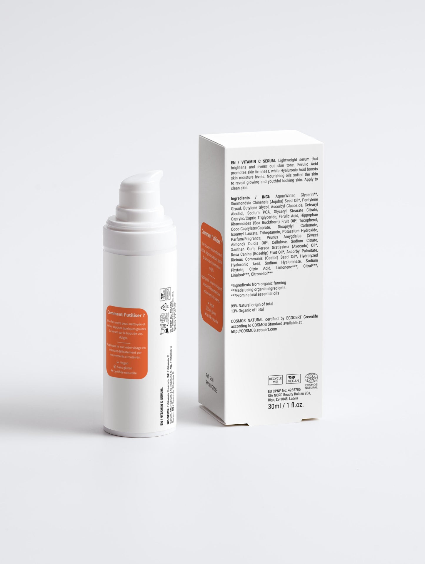 Liste ingrédients et détails du sérum vitamine C Ambroise Paris – étiquette arrière