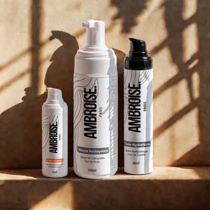 Kit soin visage Ambroise Paris – mousse nettoyante, sérum vitamine c, crème hydratante