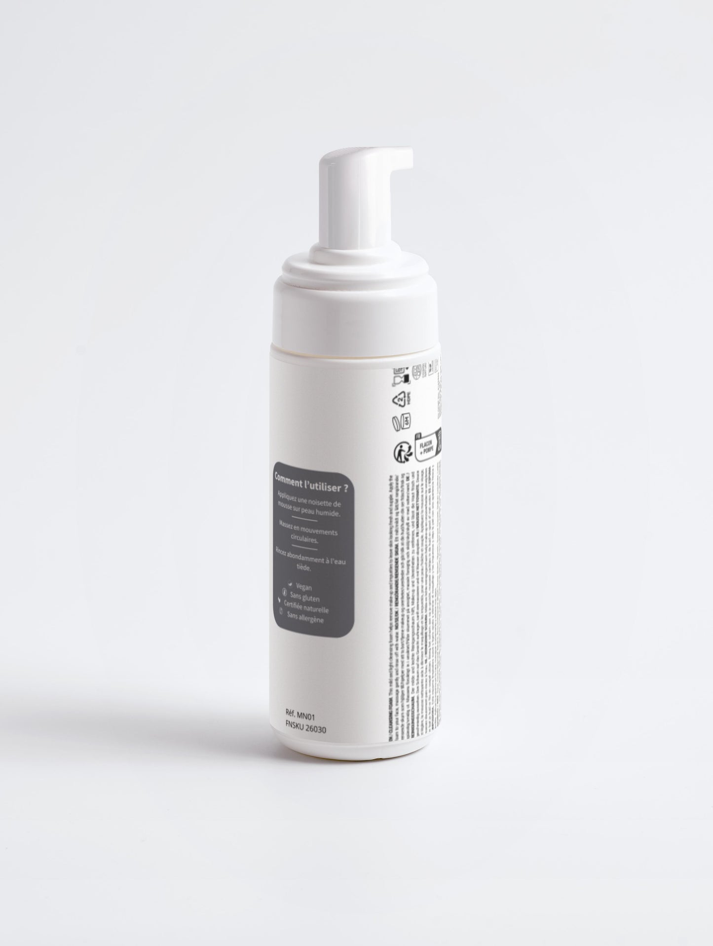 Ingrédients et étiquette de la mousse nettoyante visage Ambroise Paris – face arrière